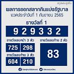 ตรวจหวยรัฐบาล 2 พค 65